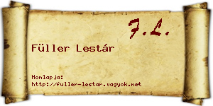 Füller Lestár névjegykártya